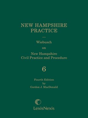 cover image of Wiebusch on New Hampshire Civil Practice and Procedure